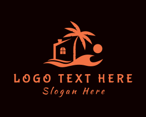 Hut - Orange Beach Wave House logo design