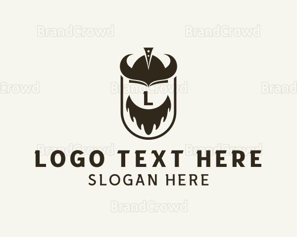 Medieval Viking Helmet Crest Logo