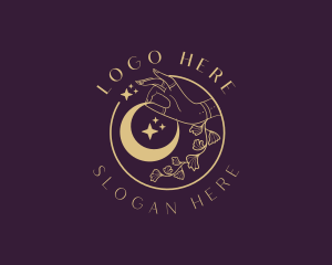 Designer - Mystic Floral Hand Moon logo design