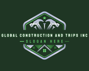 Hammer - Roofing Construction Carpentry logo design