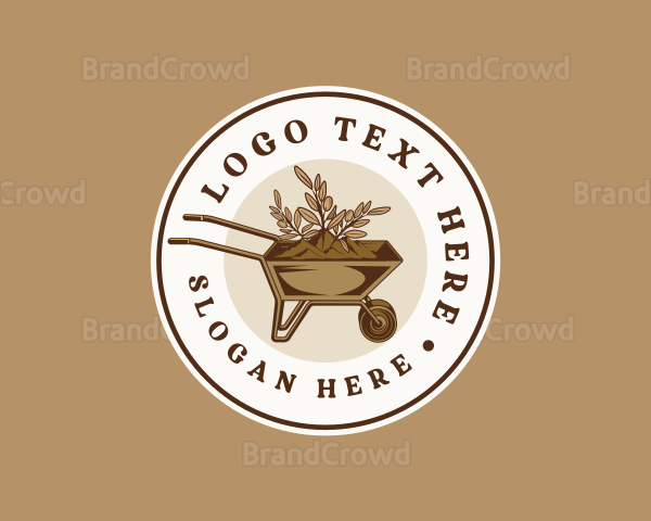 Wheelbarrow Soil Landscaping Logo