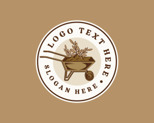 Home Improvement - Wheelbarrow Soil Landscaping logo design