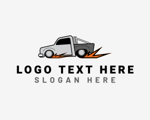 Road Trip - Pickup Truck Speed logo design