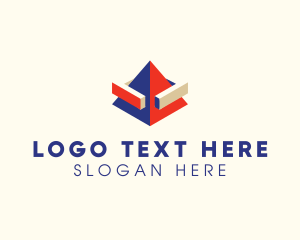 Letter Hn - 3D Block Pyramid logo design