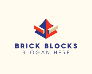 Blocks - 3D Block Pyramid logo design