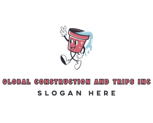 Cleaning Bucket Janitorial Logo