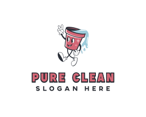 Cleaning Bucket Janitorial logo design