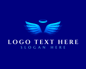 Cherubim - Angel Halo Wings logo design