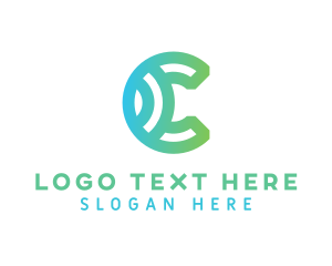 Mobile App - Gradient Tech Letter C logo design