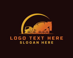 Cement - Construction Cement Truck logo design