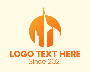 Orange - Metropolis Cityscape Sunset logo design