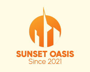 Metropolis Cityscape Sunset logo design