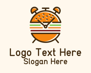 Hamburger Sandwich Clock Logo