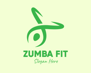 Zumba - Green Yoga Instructor logo design