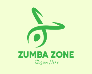 Zumba - Green Yoga Instructor logo design