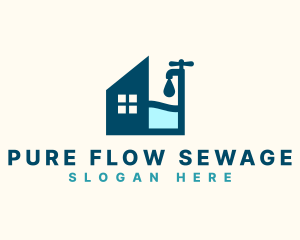 Sewage - House Faucet Plumbing logo design