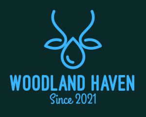 Woodland - Deer Droplet Monoline logo design