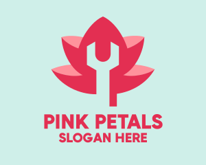 Pink - Pink Wrench Flower logo design