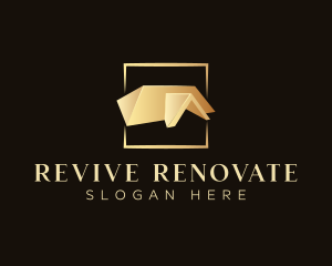 Renovate - Premium House Roof logo design