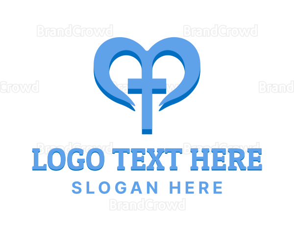 Blue Heart Cross Charity Logo