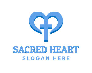 Blue Heart Cross Charity logo design