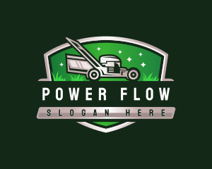 Lawn Mower Grass Cutting Logo