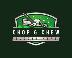 Lawn Mower Grass Cutting Logo