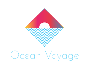 Beach Ocean Sun logo design