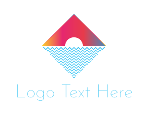 Peaceful - Diamond Ocean Sun logo design