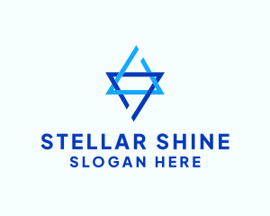 Modern Interlocked Star logo design