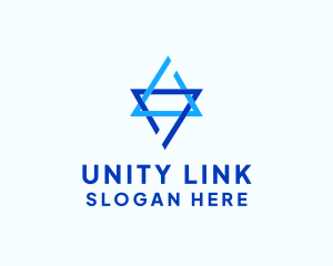 Modern Interlocked Star logo design