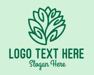Organic Products - Teal Nature Leaf Spa logo design