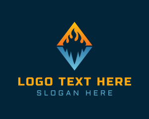 Heating Cooling - Gradient Fire Ice logo design
