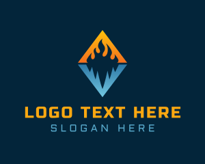 Refrigerator - Gradient Fire Ice logo design