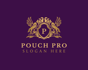 Luxury Stallion Pegasus Shield logo design