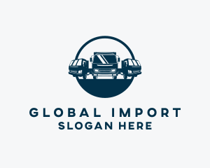Import - Truck Courier Logistics logo design