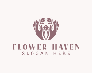 Beauty Flower Hands logo design