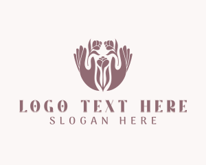 Yogi - Beauty Flower Hands logo design