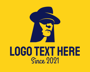 Hat - Blue Silhouette Man logo design