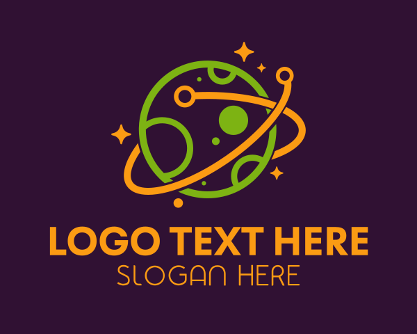 Solar System - Space Galactic Technology logo design