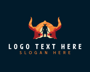 Game - Strong Viking Warrior logo design