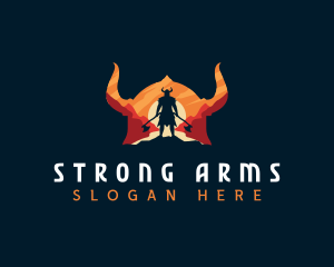 Strong Viking Warrior logo design