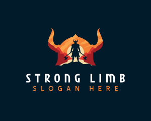 Strong Viking Warrior logo design