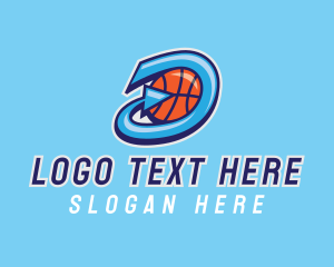 Basketball Equipment - Basketball Team Letter D logo design