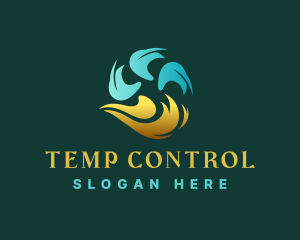 Thermostat - Industrial Flame Propeller Ventilation logo design