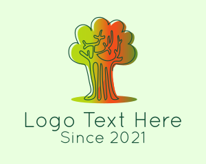 Bonsai - Minimalist Gradient Tree logo design