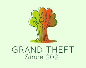 Cultivation - Minimalist Gradient Tree logo design