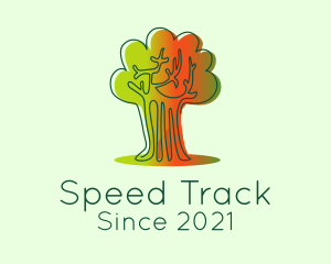 Tree Planting - Minimalist Gradient Tree logo design