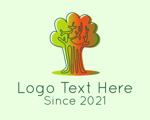 Tree - Minimalist Gradient Tree logo design