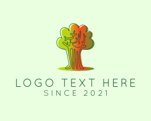 Farming - Minimalist Gradient Tree logo design